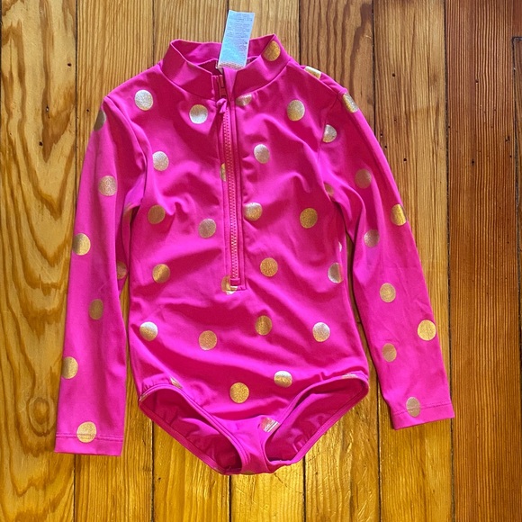 Boden Pink and Gold Kids Rashguard - Picture 1 of 4